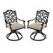 Cast Aluminum Outdoor Dining Armchair with Cushion (Set of 2)