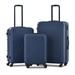 3 Piece Luggage Sets ABS Lightweight Suitcase with Two Hooks, Spinner Wheels, TSA Lock, (20/24/28)