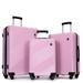 3 Piece Luggage Sets PC&ABS Lightweight Suitcase with Two Hooks, Spinner Wheels, (size of 20/24/28)