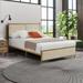 Elegant Queen Size Bed with Classic Steamed Bread Shaped Backrest, Metal Frame, and Under-Bed Storage - Modern Upholstered