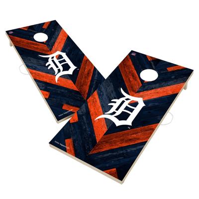 Detroit Tigers MLB Cornhole Board Set - Herringbone Design