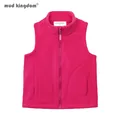 Mudkingdom Cute Girls Boys Fleece Vest Lightweight Full Zipper Sleeveless Jacket Kids Clothes Solid