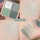 4 Colors Matte Palette Eyeshadow Primer Waterproof Green Blue Eye Pigment Matte Shimmer Shine Eye