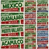 Mexiko Belize Costa Rico Wahrzeichen Nummern schild Stadt Staat dekorative Auto Platte Latein