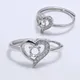 3Pcs Brass 4 Prong Semi-Mount Stackable Heart Ring 5MM Round Settings Moissanite Ring For Diy