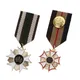 2 Pieces Vintage Fabric Medal Pendant Badge Men Women Cospaly Uniform Brooch Pin Costume Jewelry