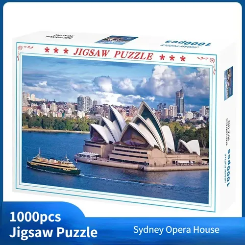 75*50cm Erwachsenen Papier Puzzle 1000 Stück Sydney Opera House Bau Serie Kinder pädagogische