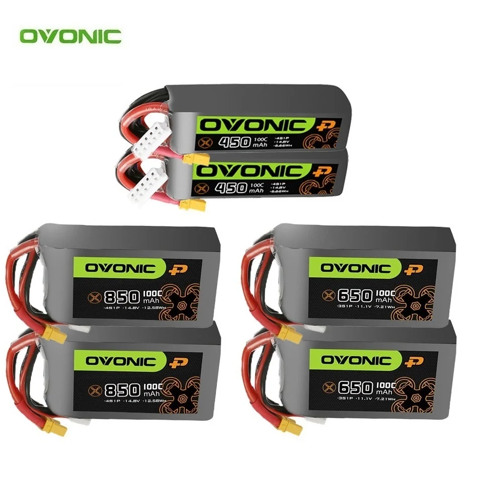 2PCS 3S 4S 6S 11,1 V 14,8 V 22,2 V 450mAh 650mAh 850mAh 100C Lipo Batterie Für RC FPV Flugzeug Quadcopter Hubschrauber Drone Teile Image