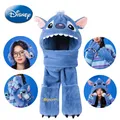 Disney Stitch Cotton Hat Scarf Gloves Soft Plush Bag Warm Ears Winter Thicken Scarves Cap Cute