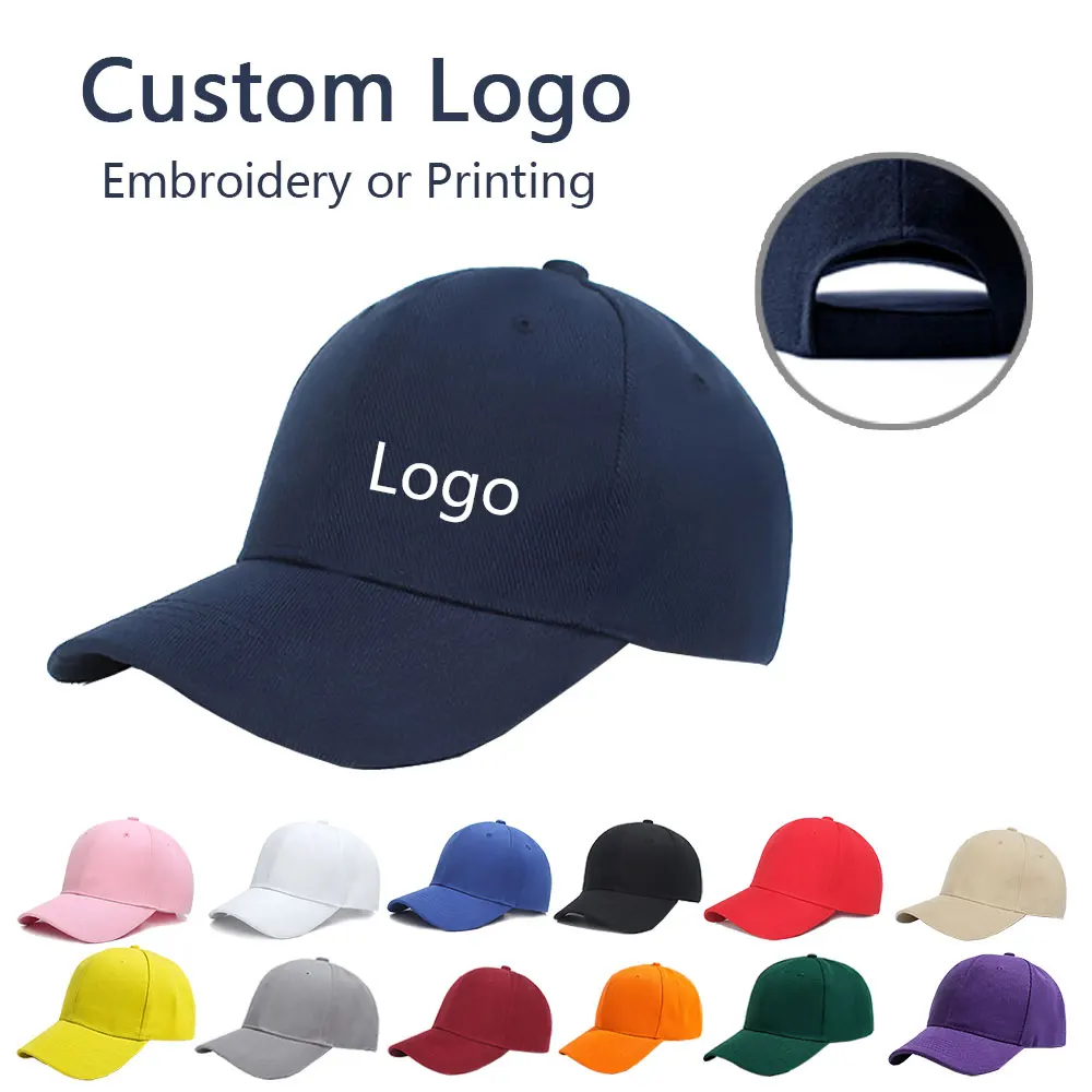 Cappello all'ingrosso Cappelli ricamati personalizzati Cappelli stampati Berretto con logo personalizzato Berretti da baseball da uomo di alta qualità per berretti casual da donna