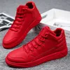 Neue Mode Rot männer Turnschuhe Casual Leder High top Männer Schuhe Straße Hip hop Turnschuhe