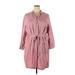 Old Navy Casual Dress - Shirtdress Collared 3/4 sleeves: Pink Print Dresses - Women's Size 2X-Large