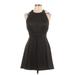 AX Paris Cocktail Dress - A-Line High Neck Sleeveless: Black Solid Dresses - Women's Size 10