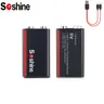 Soshine 500mah Li-Ionen-Akkus USB 9V Lithium-Ionen-Akku mit geringer Selbstentladung für