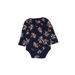 Baby Gap Long Sleeve Onesie: Blue Floral Bottoms - Size 6-12 Month