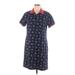 Lands' End Casual Dress - Mini Collared Short sleeves: Blue Dresses - Women's Size Large