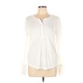 Gap Long Sleeve Henley Shirt: Ivory Tops - Women's Size Large