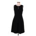 Calvin Klein Casual Dress - A-Line Keyhole Sleeveless: Black Solid Dresses - Women's Size 6