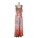 Style&Co Casual Dress - Maxi: Orange Paisley Dresses - Women's Size Medium