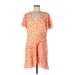 Ever New Melbourne Casual Dress - Wrap: Orange Floral Motif Dresses - Women's Size 10