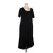 Jessica London Casual Dress - High/Low Scoop Neck Short sleeves: Black Solid Dresses - New - Women's Size 18 Plus