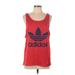 Adidas Active Tank Top: Red Graphic Activewear - Women's Size Large