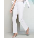 Blair Women's Slimtacular® Straight Leg Pull-On Pants - White - L - Misses