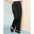 Blair Women's Ponte Stitched Crease Straight Leg Pull-On Pants - Black - 3X - Womens