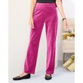 Blair Women's Everyday Velour Straight Leg Pull-On Pants - Pink - PL - Petite Short