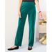 Blair Women's Everyday Velour Straight Leg Pull-On Pants - Green - PM - Petite Short