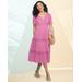 Blair Women's Malibu Gauze Tiered Dress - Purple - 2X - Womens