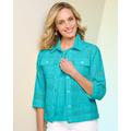 Blair Women's Forever Eyelet Jacket - Blue - 2X - Womens