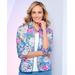 Blair Women's Fresh Cut Floral Jacket - Blue - 3X - Womens