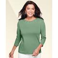 Blair Women's High Tea 3/4 Sleeve Top - Green - PS - Petite