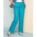 Blair Women's Classic Comfort® Straight Leg Pull-On Pants - Blue - PL - Petite