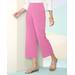 Blair Women's Stretch Look-Of-Linen Crop Pants - Pink - S - Misses