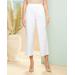 Blair Women's Stretch Look-Of-Linen Crop Pants - White - PXL - Petite