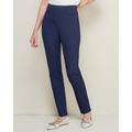 Blair Women's Everyday Slim-Leg Ponte Knit Pull-on Pants - Blue - PS - Petite