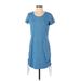 Southern Tide Casual Dress - Shift Scoop Neck Short sleeves: Blue Dresses - Women's Size Small