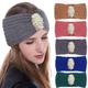 Winter Crochet Headband for Women Crystal Pearls Hairband Wool Ear Warmer Warm Knitted Headwrap Elastic Wide Turban Bandanas Fashion Hair Accessories