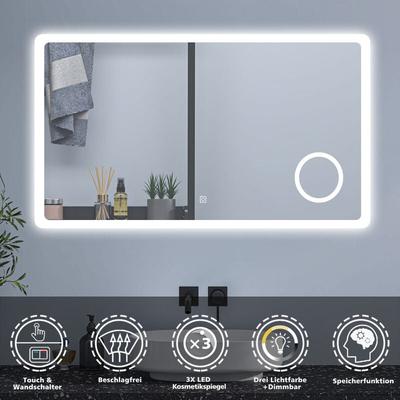 160 x 80 cm Badspiegel Wandspiegel Badezimmerspiegel LED Touch Beleuchtung