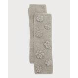 Long Fingerless Knitted Flower Gloves