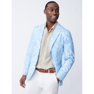 J.McLaughlin Men's Lisbon Blazer in Meadowood Pale Blue, Size 44 | Cotton/Spandex