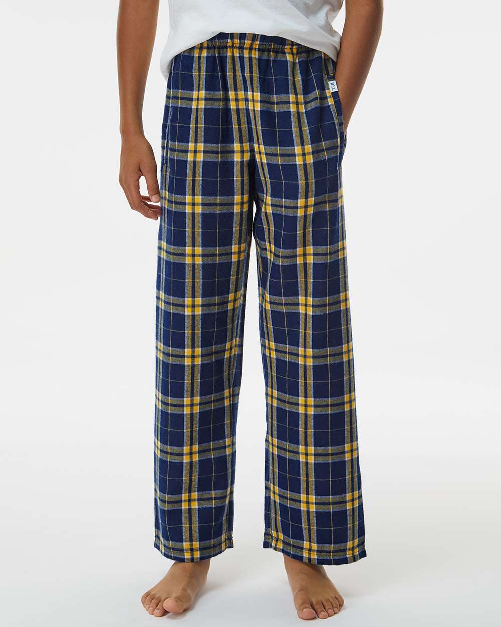 Boxercraft BY6624 Youth Polyester Flannel Pant in Navy Blue/Gold size XL