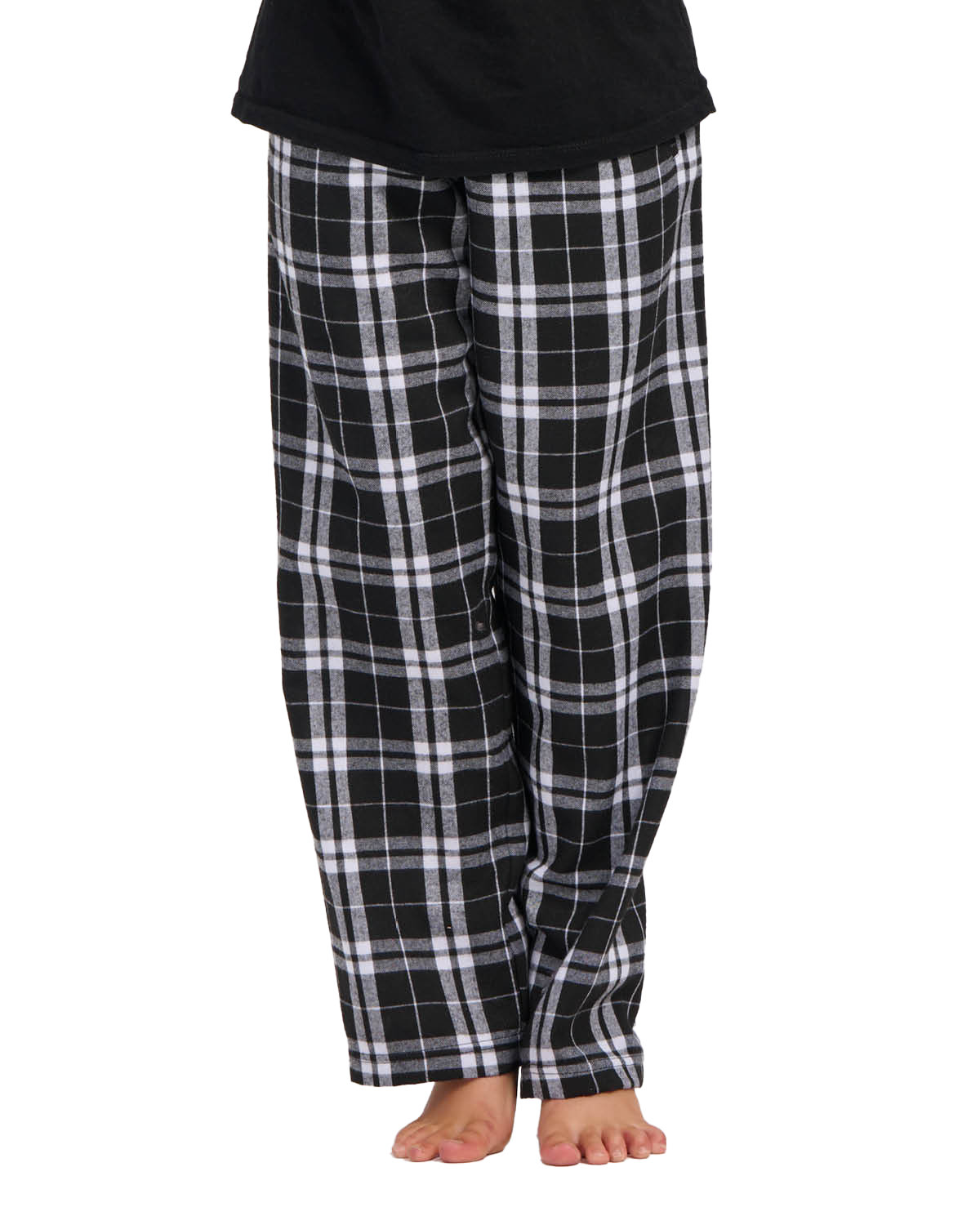 Boxercraft BY6624 Youth Polyester Flannel Pant in Black/White size XL