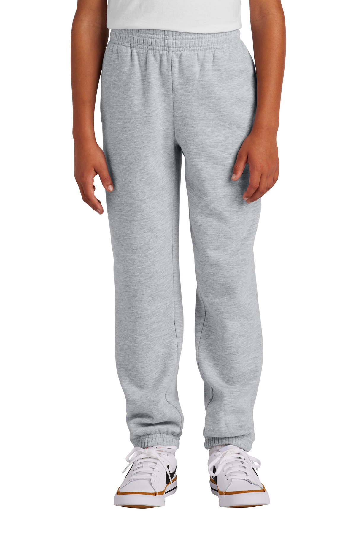 District DT6112Y Youth V.I.T. Fleece Sweatpant in Light Heather Grey size Medium | Cotton/Polyester Blend