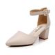 Femme Chaussures à Talons Chaussures de mariage Chaussures habillées Bureau du quotidien Talon Bottier Bout pointu Confort Marche Cuir microbien Boucle Argent Amande Noir