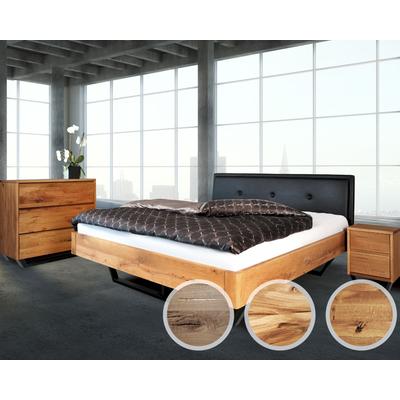 BlackWood »Dolce Vita V« Wildeiche Massivholzbett 200x220 cm / Wildeiche natur / V-Factory Metall Image