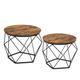 Tables basses gigognes lot 2 effet bois style industriel Marron