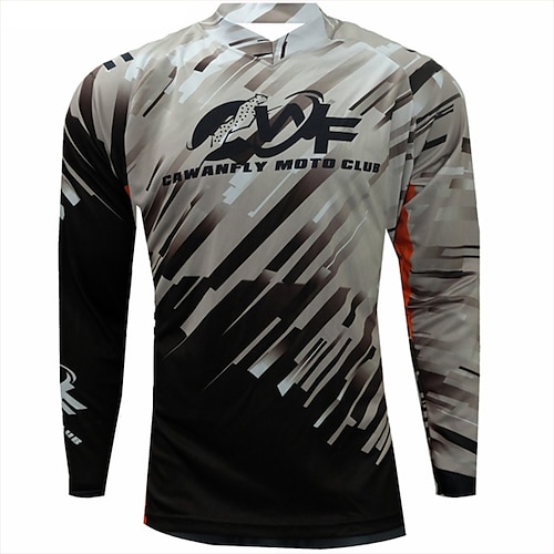 Herren Radtrikot Downhill-Trikot Fahrradtrikot Einfarbig Patchwork Gemustert Langarm Fahhrad Trikot Oberteil mit 3 Gesäßtaschen Mountainbike MTB Straßenradsport UV-beständig Schnelltrocknend Image